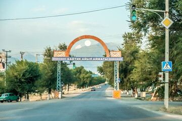 Scenic views around bishkek city roads and view of mountains in kyrgyzstan