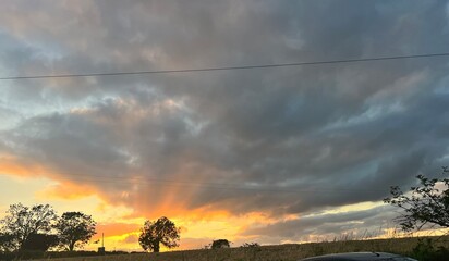 Sunset lights on the sky 