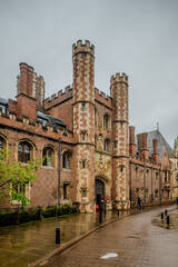 Cambridge, UK - MAY 03 2024 : street scenes in Cambridge, UK. It's a university city and the county town of Cambridgeshire, England.