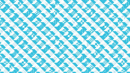 夏の季節の涼しい和柄背景イラスト