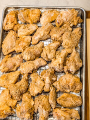 chicken wings appetizer on baking tray