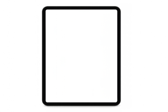 Modern device featuring a blank white screen, ideal for displaying apps, websites, and various digital content in a versatile format