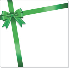 リボンフレーム　緑のリボン（正方形）