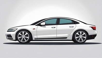 Naklejka premium white car isolated on white white background