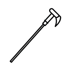 Hiking Pole Icon Outline Vector Illustration