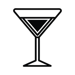 Martini Glass Icon Outline Vector Illustration