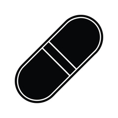Pill Capsule Icon Outline Vector Illustration