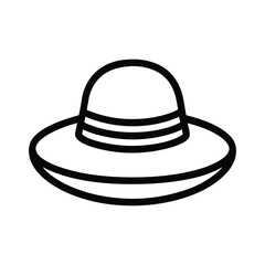 Sun Hat Icon Outline Vector Illustration