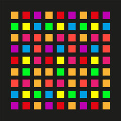 Colorful square grid. Abstract pattern background. Bright geometric Vector. Dynamic block mosaic.