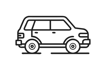 SUV Vector Silhouette Icon for Vehicle Design Projects
