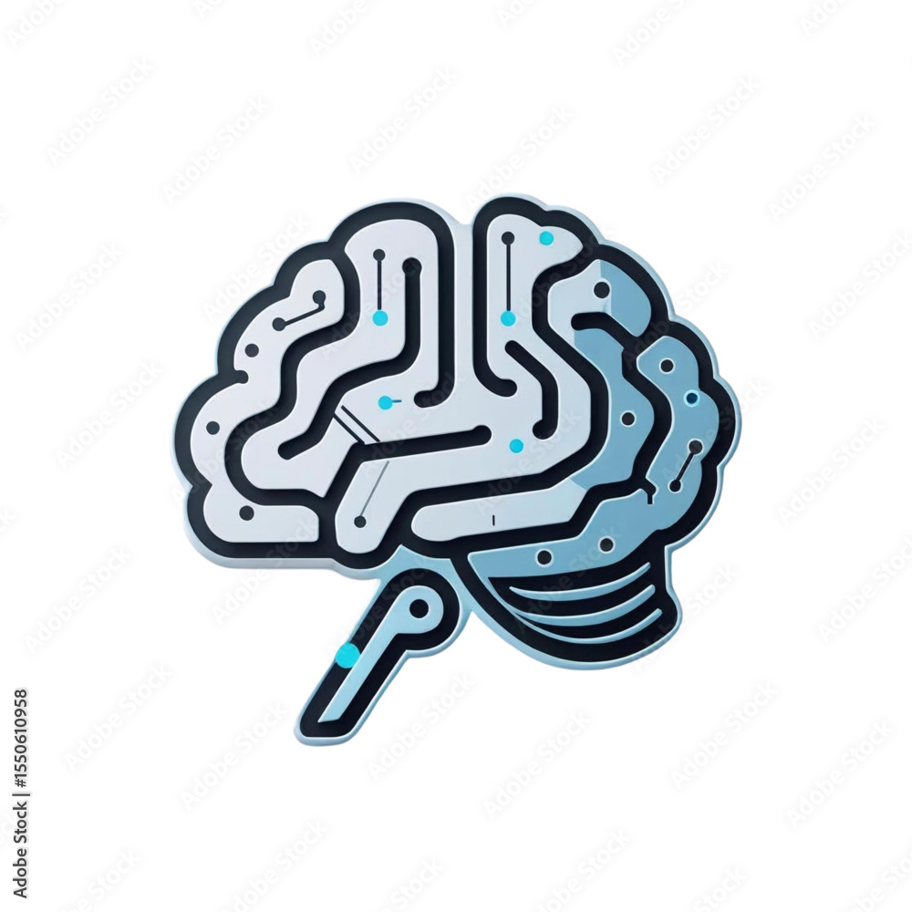 Poster artificial intelligence brain concept design for machine learning and neural network technology use 