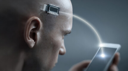 Man with brain implant controls smartphone by thought.