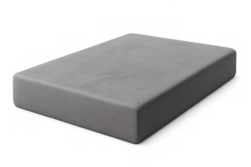 Gray mattress showcasing a sleek design, isolated on a transparent background, ideal for promoting restful sleep and ultimate comfort