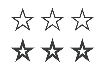 Elegant Black Star Vector Icon Set for Rating and Decorative Design Projects