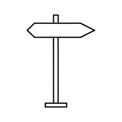 one way arrow sign mounted on roadside pole stand Vector illustration