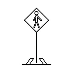 pedestrian detour arrow marked along urban pavement path Vector illustration