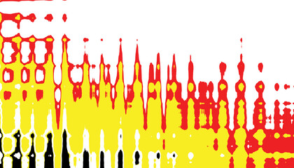 Cadre d'onde abstraite rouge, jaune et blanc centré sur le bas de l'image.