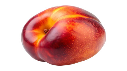 Fototapeta premium A close up of a vibrant red and yellow nectarine on white background