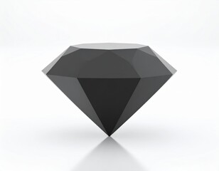 Fototapeta premium Black Facetted Diamond 3D Model