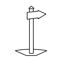 arrow marker on park trail wooden post with direction Vector illustration
