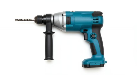 Electric drill on white background