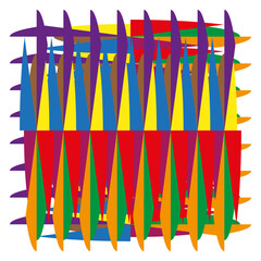 Abstract lattice pattern. Colorful line texture. Geometric grid element. Vector vibrant artwork.