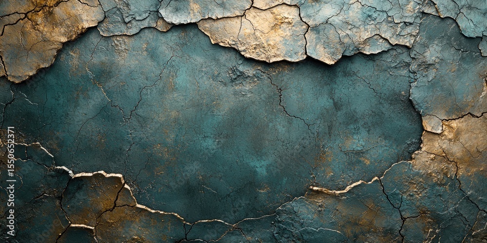 Aufkleber This abstract scene uses stone textures to create a layered and complex background, incorporating cracks and mineral patterns to evoke geological depth and texture.