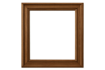 Simple yet elegant wooden picture frame presented on a transparent background, ideal for showcasing artwork or photographs