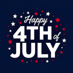 4th of July Graphic with Stars on Dark Blue Background