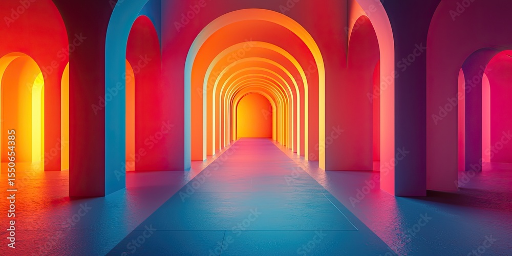 Aufkleber An abstract scene where vibrant gradients evoke a sense of dynamism and excitement, using a mix of vivid colors to create a rich and immersive visual effect.