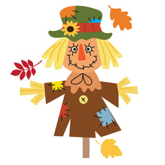 Cute  scarecrow   vector cartoon illustration