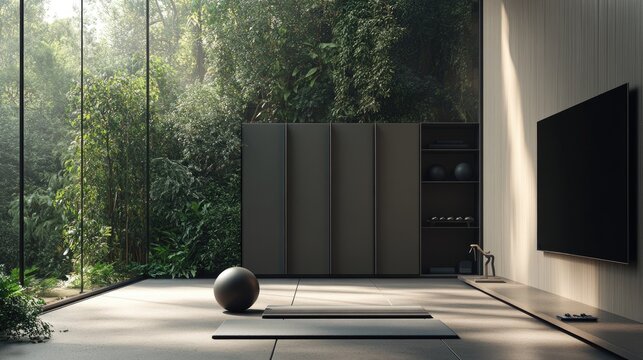 Tranquil yoga with abundant natural light.