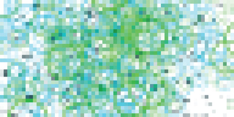 Fototapeta premium Abstract mosaic composition featuring blues greens and white elements suitable for digital backgrounds and artistic designs