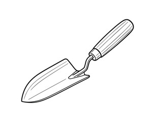 Obraz premium Illustration of a simple gardening trowel on white background
