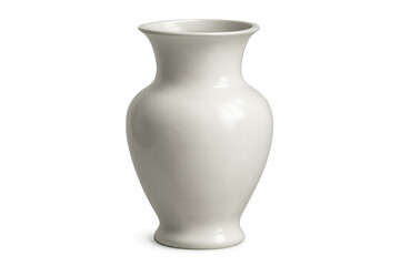 Minimalist white ceramic vase standing against transparent backdrop, highlighting clean lines and versatile design for home decor styling