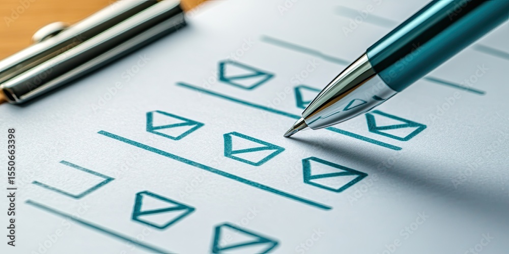 Poster a cybersecurity checklist with ecurity protocol icons, indicating thorough protection measures in fi