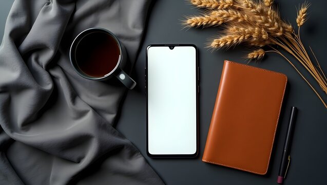 Sleek modern smartphone with a perfectly blank screen