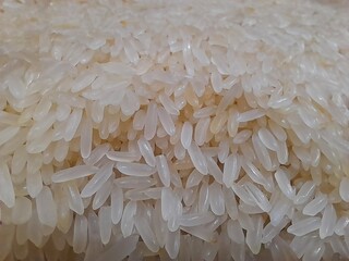 Parboiled rice in Bangladesh. White rice raw food. Healthy nutritional food rice. White Rice close...