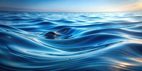 Naklejka premium Serene Ocean Waves A Captivating Display of Blue Water's Gentle Undulations and Reflective Surface