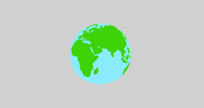 Earth globe flat doodle 2d design isolated. Earth day cartoon animation. Hand drawn illustration video motion design explainer style animated. Modern business education red screen 4k movie.