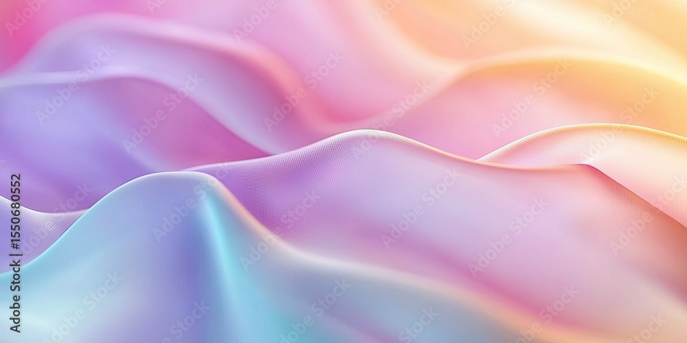 Poster Macro shot of gradient backgrounds featuring soft tones and gentle curves, ideal for crafting a serene minimalist design.