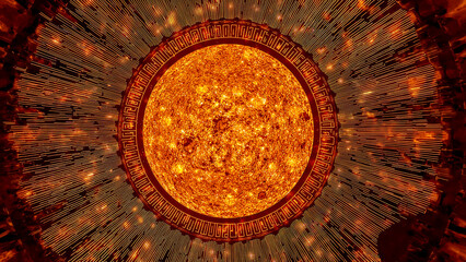 Radiant representation of helios the sun god