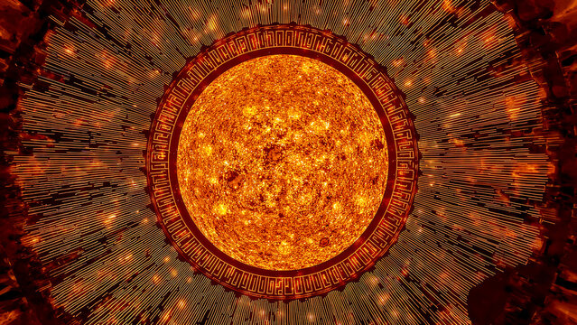 Radiant representation of helios the sun god