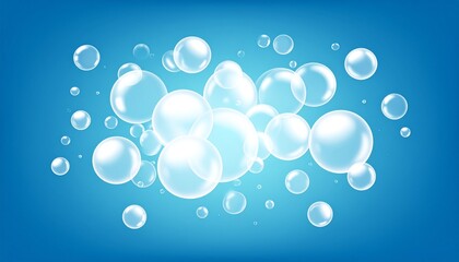 青色の泡の背景4