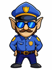 police elf mascot character mascot vector illustration, suitable for logo, mascot logo, game character, and others