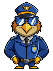 falcon police mascot colorful illustration, suitable for logo, mascot character, brand mascot, or security mascot