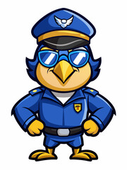 falcon police mascot colorful illustration, suitable for logo, mascot character, brand mascot, or security mascot