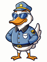 goose police mascot colorful illustration, suitable for logo, mascot character, brand mascot, or security mascot