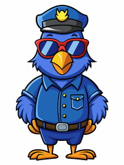 guinea fowl police mascot colorful illustration, suitable for logo, mascot character, brand mascot, or security mascot