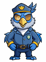 harpy eagle police mascot colorful illustration, suitable for logo, mascot character, brand mascot, or security mascot